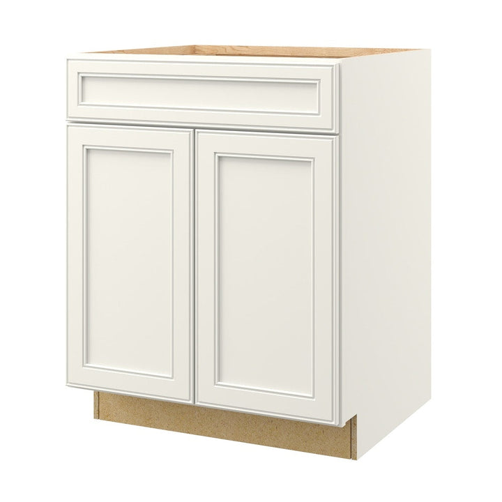 allen + roth McKeller 27-in W x 34.5-in H x 24-in D Linen 1-Drawer Base Fully Assembled Cabinet (Flat Panel Square Style)