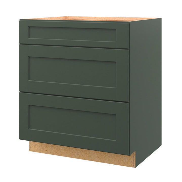 allen + roth Galway 30-in W x 34.5-in H x 24-in D Sage 3-Drawer Base Fully Assembled Cabinet (Flat Panel Style)