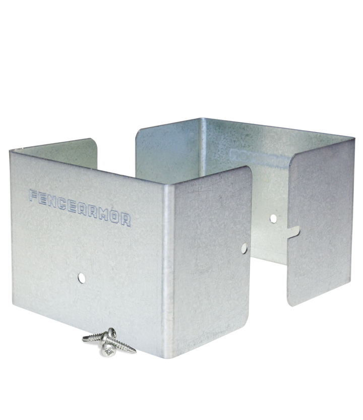 Fence Armor Full Protection Post Guard 6-in Galvanized Steel Bracket For Multiple Fence Types