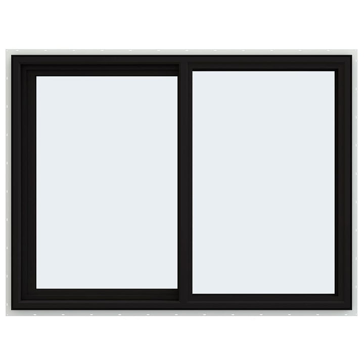JELD-WEN FiniShield V-4500 35-1/2-in x 47-1/2-in x 3-in Jamb Left-Operable Black Vinyl Sliding Window, Full Screen Included