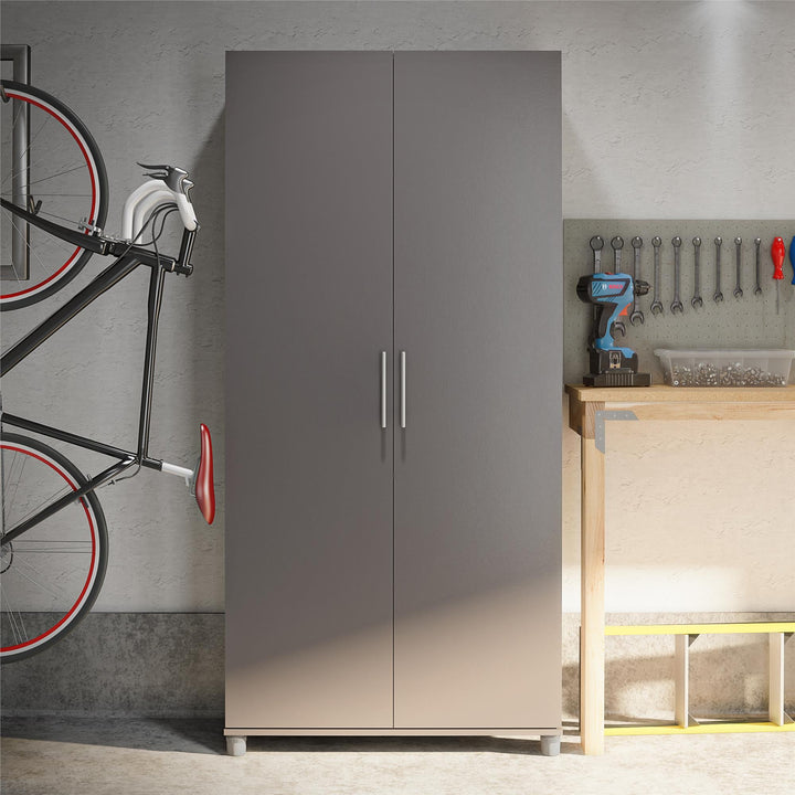 Ameriwood Home Camberly 35.68-in W x 74.31-in H Wood Composite Graphite Grey/Graphite Grey Freestanding Utility Storage Cabinet