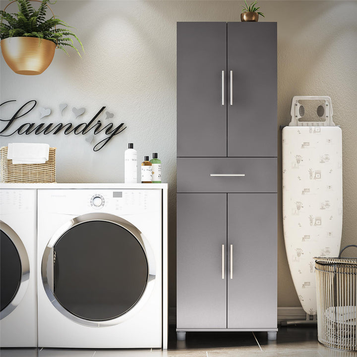 Ameriwood Home Camberly 23.46-in W x 75.25-in H Wood Composite Graphite Grey/Graphite Grey Freestanding Utility Storage Cabinet