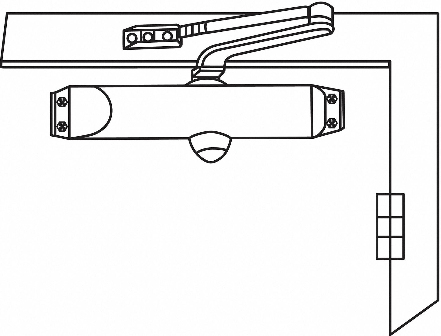 APPROVED VENDOR Aluminum Medium Duty Grade 2 Door Closer