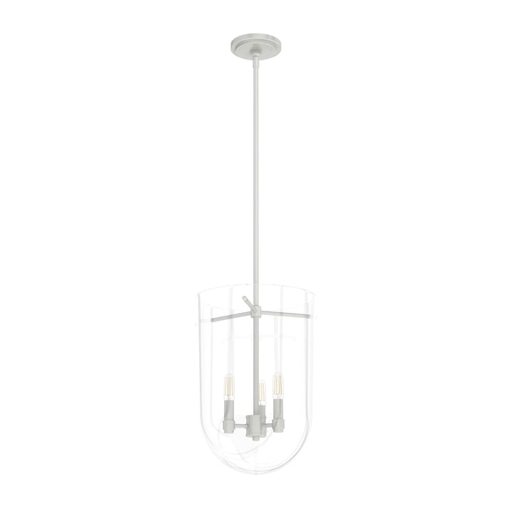 Hunter Sacha 3-Light Brushed Nickel Modern/Contemporary Clear Glass Urn LED Medium Hanging Pendant Light