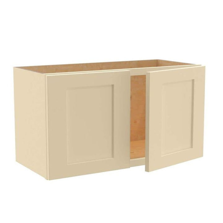 Home Decorators Collection Newport 27 in. W x 12 in. D x 15 in. H Assembled Plywood Wall Bridge Kitchen Cabinet in Blended Cream with Soft Close