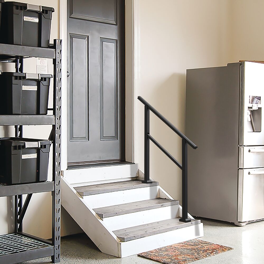 Freedom Heathrow 4-ft x 36-in Matte Black Aluminum Deck Handrail Kit