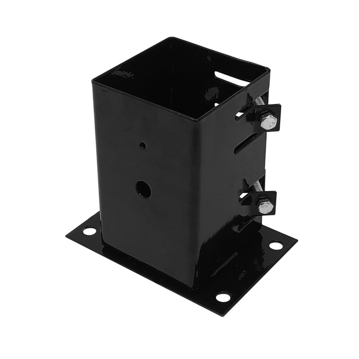 Nuvo Iron 4-in x 4-in Powder Coated Black Glossy Painted Galvanized Steel Deck Post Stabilizer