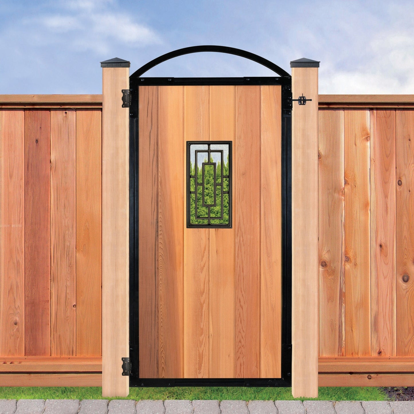 Nuvo Iron 17-in Black Powder Coated Satin Cast Aluminum Gate Insert For Wood Fence