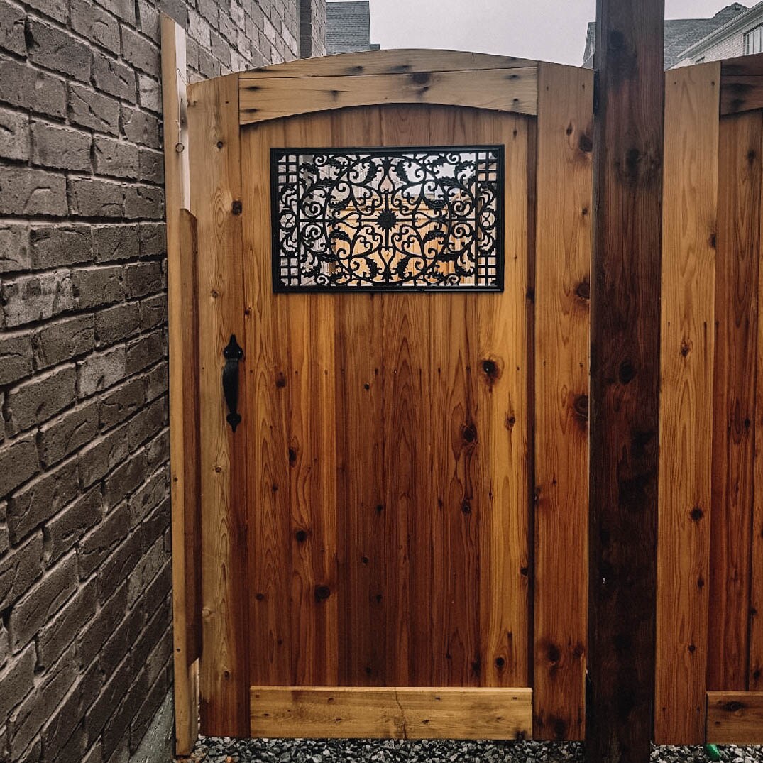 Nuvo Iron 24-in Black Powder Coated Satin Cast Aluminum Gate Insert For Wood Fence
