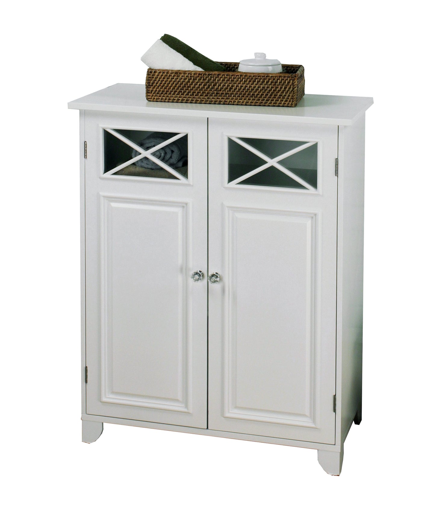 Teamson Home Dawson 26-in x 32.25-in x 13-in White Freestanding Linen Cabinet