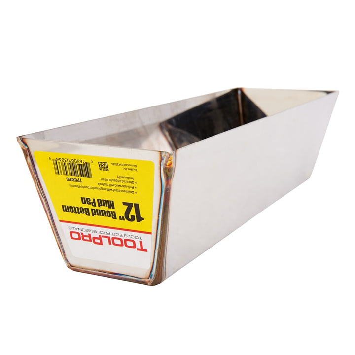 ToolPro 12 in. Stainless Steel Mud Pan 5-in W x 12-in L x 4-in D Drywall Mud Pan