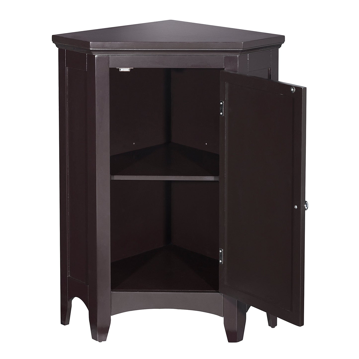 Teamson Home Glancy 17-in x 32-in x 24.75-in Dark Espresso Freestanding Corner Linen Cabinet
