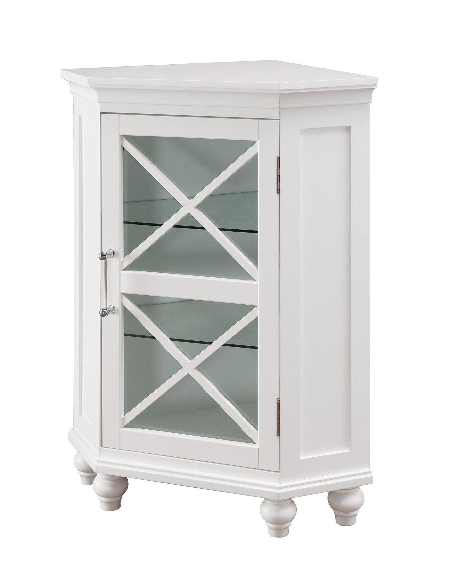 Teamson Home Blue 24.75-in x 32-in x 17.5-in White Freestanding Corner Linen Cabinet