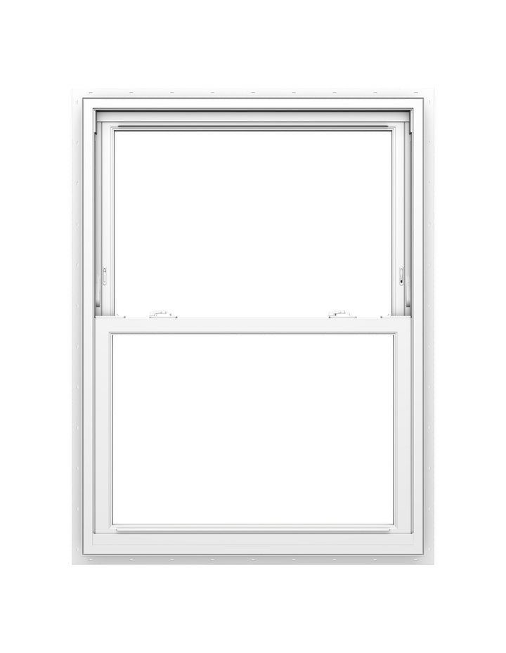 Pella 150 Series New Construction 35-1/2-in x 45-1/2-in White Vinyl Low-E Argon Double Hung Window, Full Screen Included