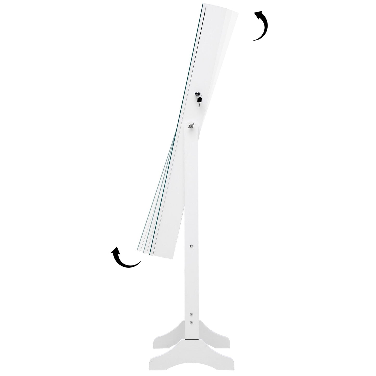 GZMR Jewelry Storage Mirror Cabinet White Jewelry Armoire