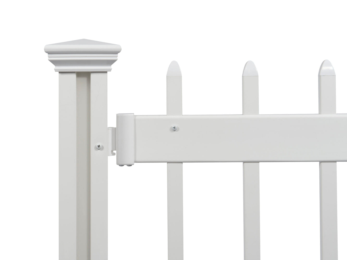 Zippity Outdoor Products Kensington Hinged Portable Event 3-ft H x 5.5-ft W White Vinyl Picket Fence Rail No Dig (Unassembled)