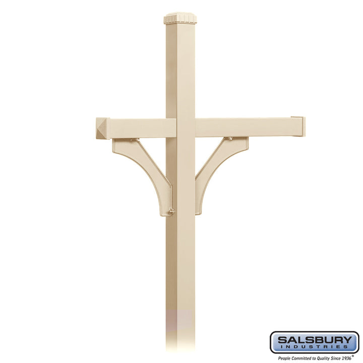 Deluxe Mailbox Post - 2 Sided for 3 Mailboxes - In-Ground Mounted - Sandstone