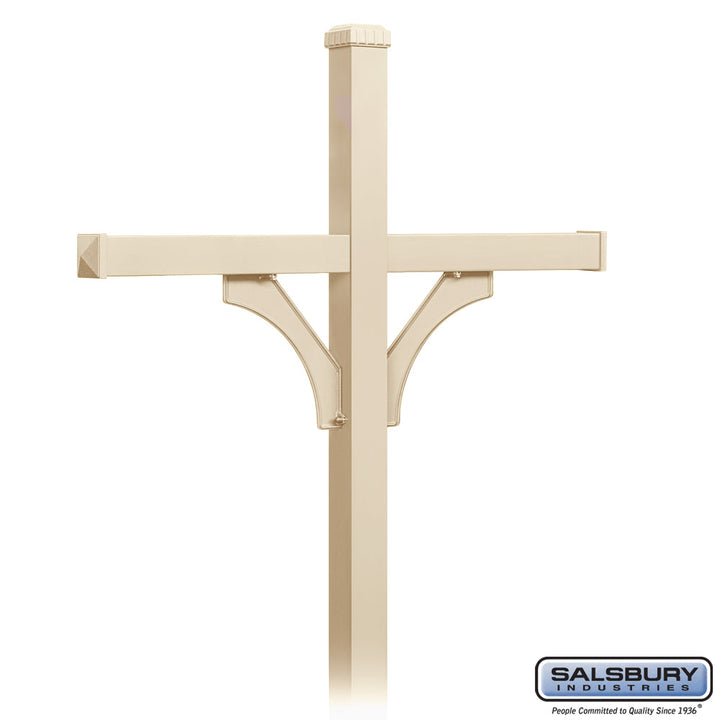 Deluxe Mailbox Post - 2 Sided for 4 Mailboxes - In-Ground Mounted - Sandstone