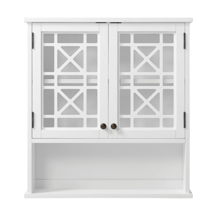 Alaterre Furniture 27-in x 29-in x 8-in White Bathroom Wall Cabinet