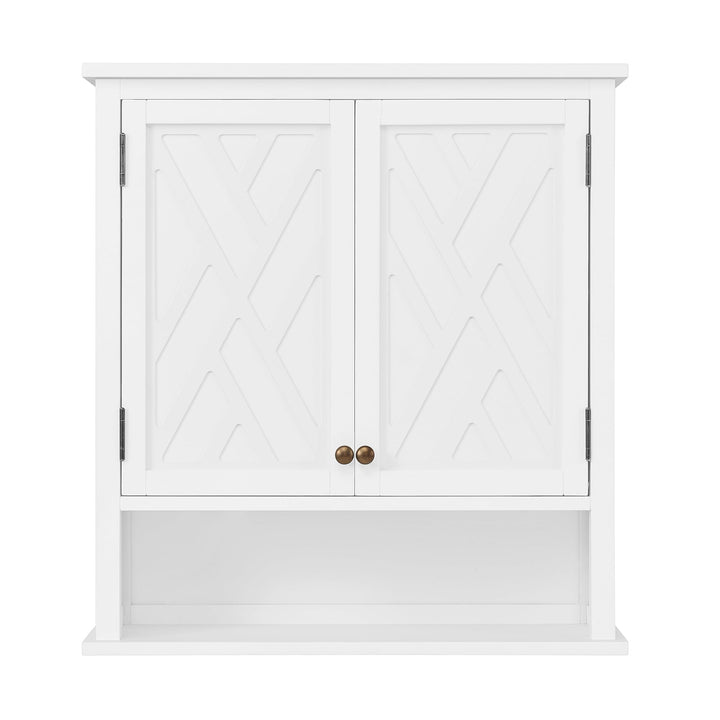 Alaterre Furniture Coventry 27-in x 29-in x 8-in White Wood Wall-mount Linen Cabinet