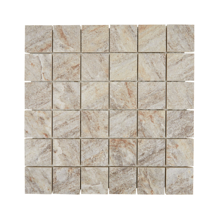 DELLA TORRE Riverdale Sand 12-in x 12-in Matte Porcelain Mosaic Floor and Wall Tile product image