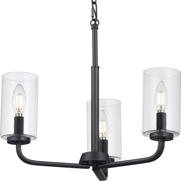 Progress Lighting Cabarro 3-Light Matte Black Transitional Chandelier