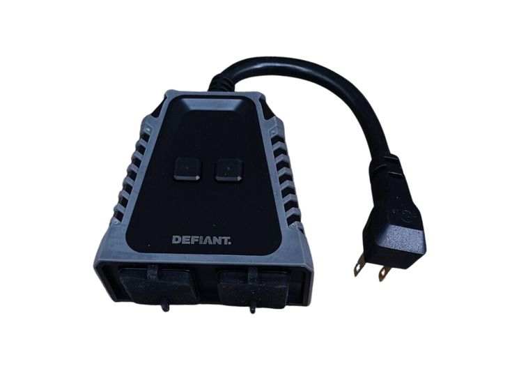Defiant 15 Amp 120-Volt Smart Wi-Fi Bluetooth Outdoor Plug with 2 Outlets Powered by Hubspace