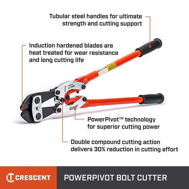 Crescent H.K. Porter 30 in. PowerPivot Center Cut Double Compound Action Bolt Cutter with 1/2 in. Max Cut Capacity