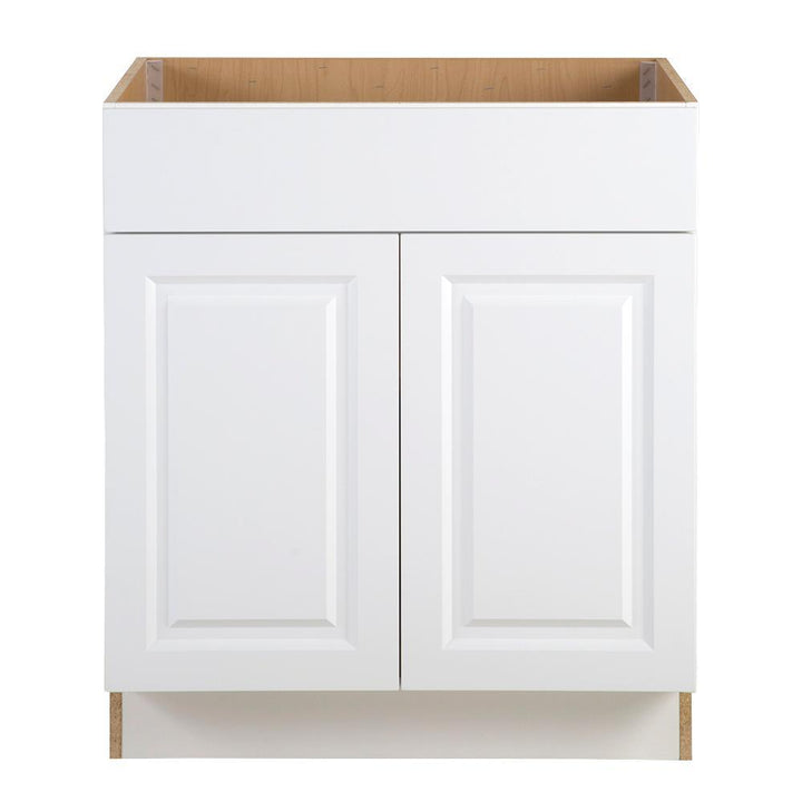 Benton Assembled 30x34.5x24 in. Sink Base Cabinet with False Drawer Front in White - Super Arbor