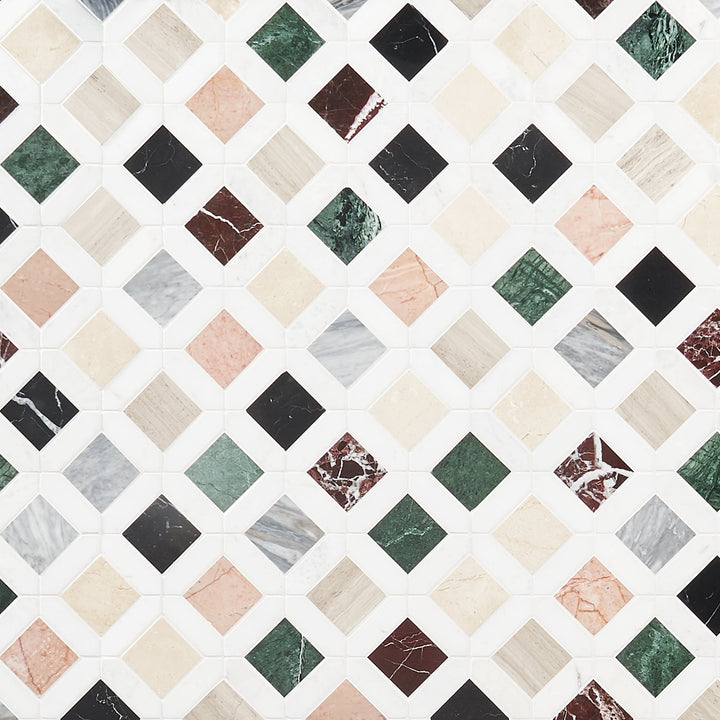 Artmore Tile Segulah Multicolor 12-in x 12-in Polished Natural stone Marble Patterned Linear Mosaic Floor and Wall Tile product image