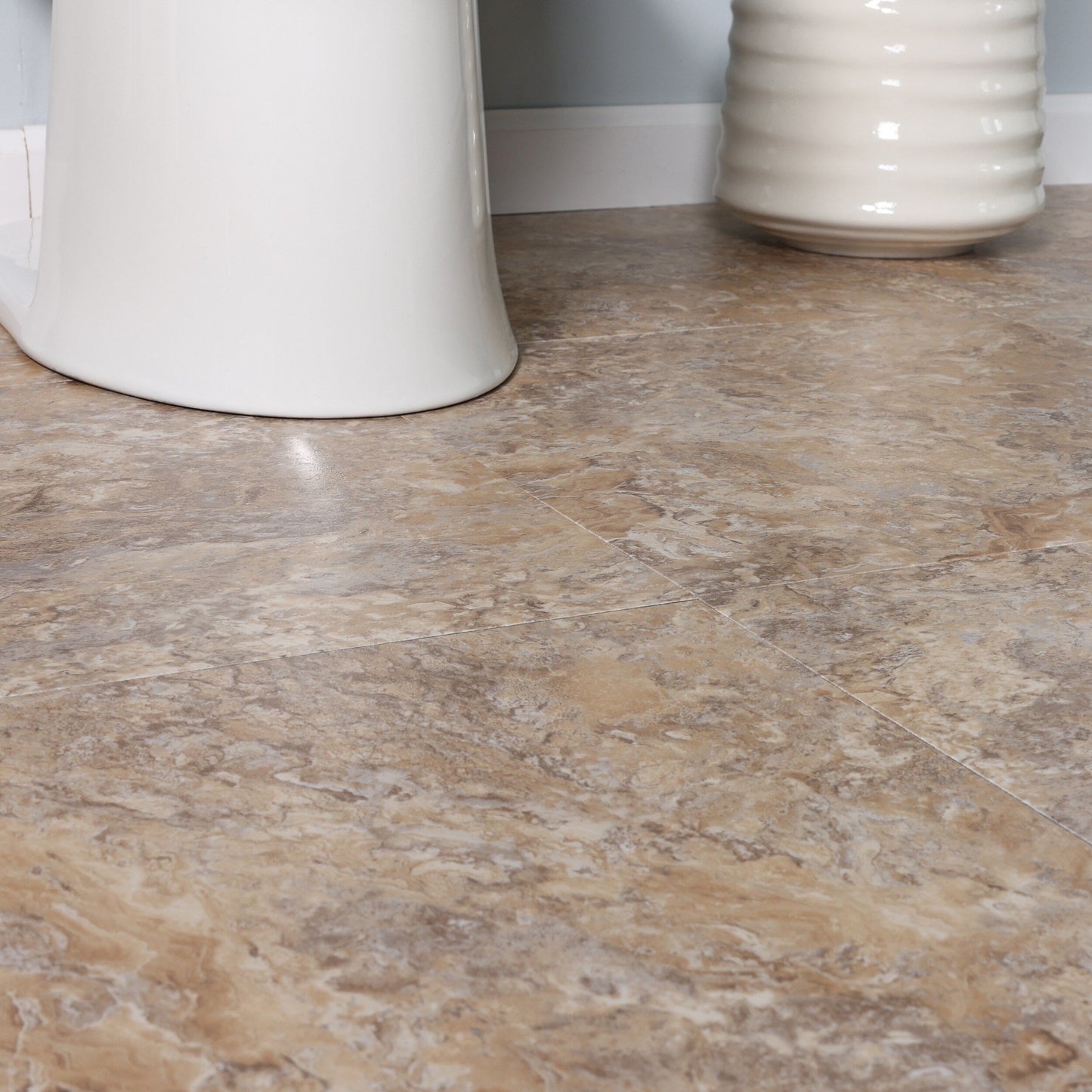 Style Selections Crushed Shell 18-in x 18-in Groutable Water-Resistant Peel-and-Stick Luxury Vinyl Tile Flooring (2.25-sq ft)