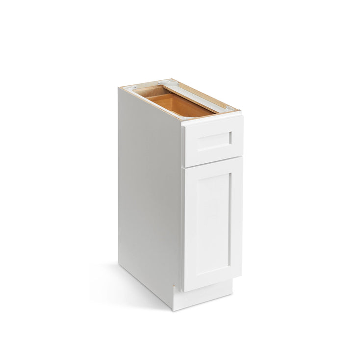 Valleywood Cabinetry Pure White 12-in W x 34.5-in H x 24-in D Pure White Birch 1-Drawer Base Ready To Assemble Plywood Cabinet (Flat Panel Shaker Style)