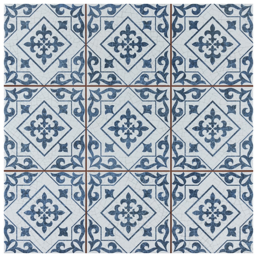 Affinity Tile Harmonia Atlantic Cobalt Blue 13-in x 13-in Matte Ceramic Encaustic Floor and Wall Tile product image