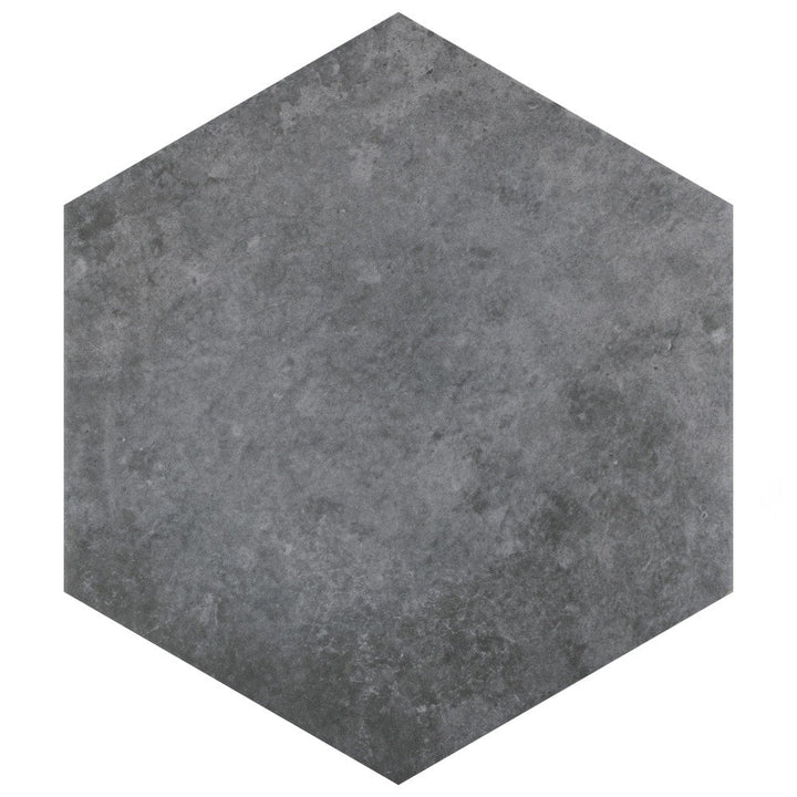 Affinity Tile Heritage Hex Carbon 7-in x 8-in Multi-finish Porcelain Hexagon Floor and Wall Tile product image