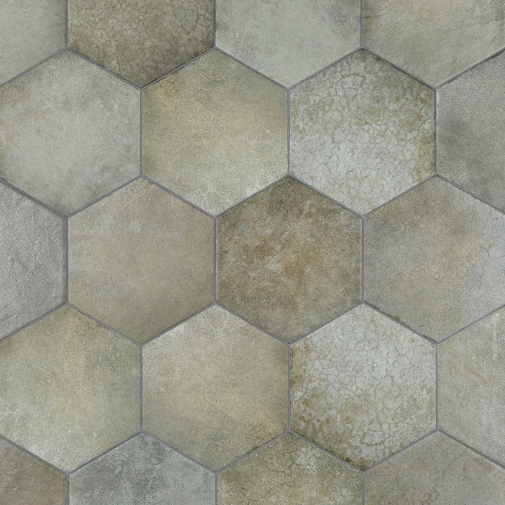 Affinity Tile Heritage Hex Jungle 7-in x 8-in Multi-finish Porcelain Hexagon Floor and Wall Tile product image