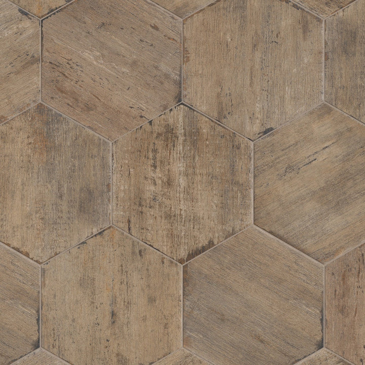 Affinity Tile Retro Hex Terra 14-in x 16-in Matte Porcelain Wood look Hexagon Floor and Wall Tile product image