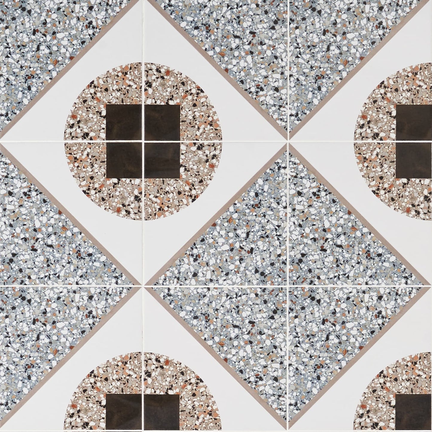 Artmore Tile Shards Terrazzo Deco Azur 8-in x 8-in Matte Porcelain Encaustic Floor and Wall Tile product image