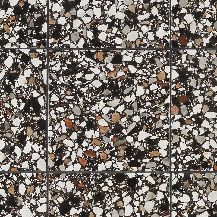 Artmore Tile Shards Terrazzo Nero 8-in x 8-in Matte Porcelain Cement look Floor and Wall Tile product image