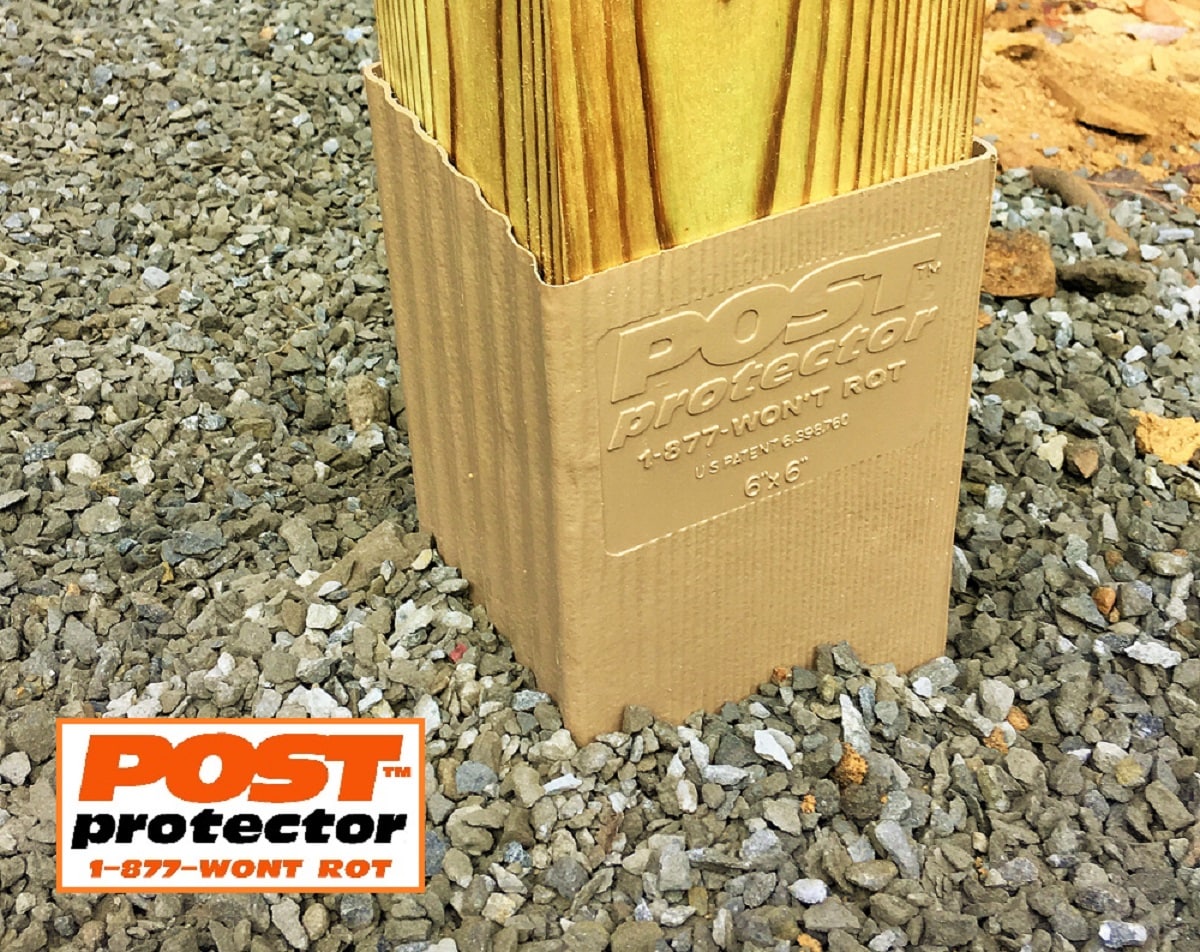 Post Protector Decay Protection 3.5-in x 3.5-in x 3-ft Cedar Tone Deck Post Sleeve