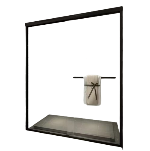 TOOLKISS 46 in. - 48 in. W x 72 in. H Sliding Framed Shower Door in Matte Black with Clear Glass