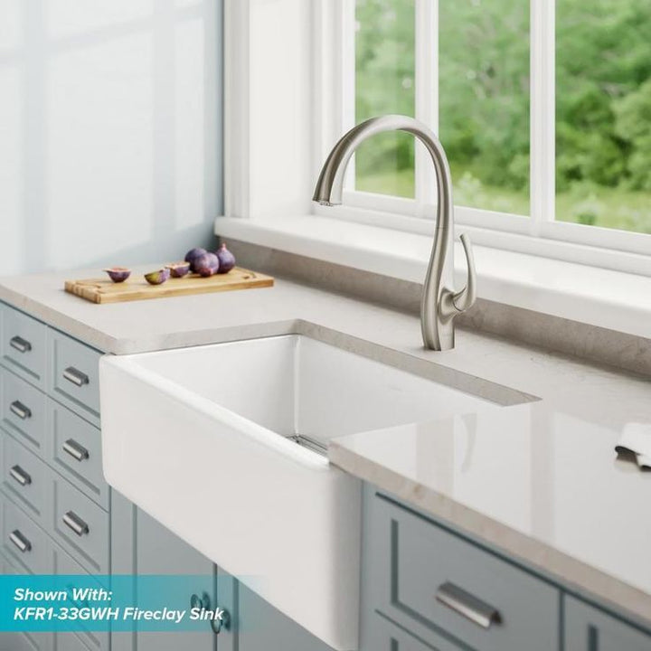 Kraus Ansel Spot Free Stainless Steel 1-Handle Deck-Mount Pull-Down Handle Kitchen Faucet