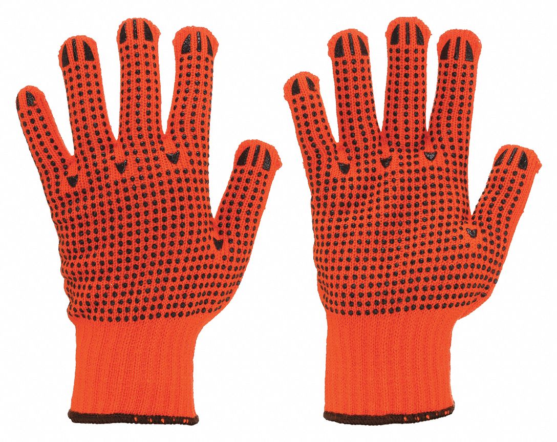 CONDOR Large PVC Dotted Knit Work Gloves - Orange