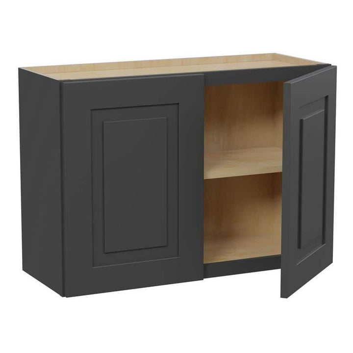 Home Decorators Collection Grayson 36 in. W x 12 in. D x 24 in. H Assembled Plywood Wall Bridge Kitchen Cabinet in Deep Onyx with Soft Close