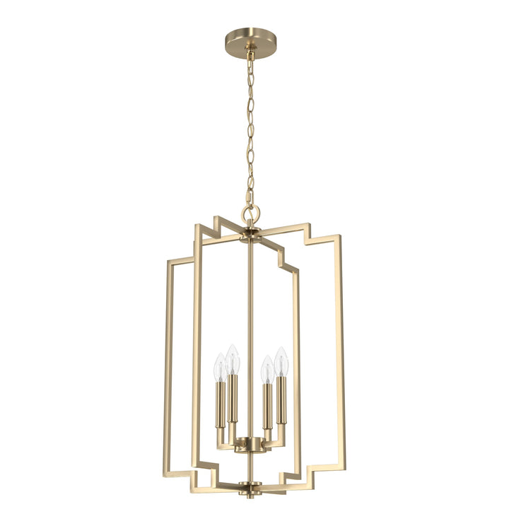 Hunter Zoanne 4-Light Alturas Gold Modern/Contemporary Geometric LED Medium Hanging Kitchen Island Light