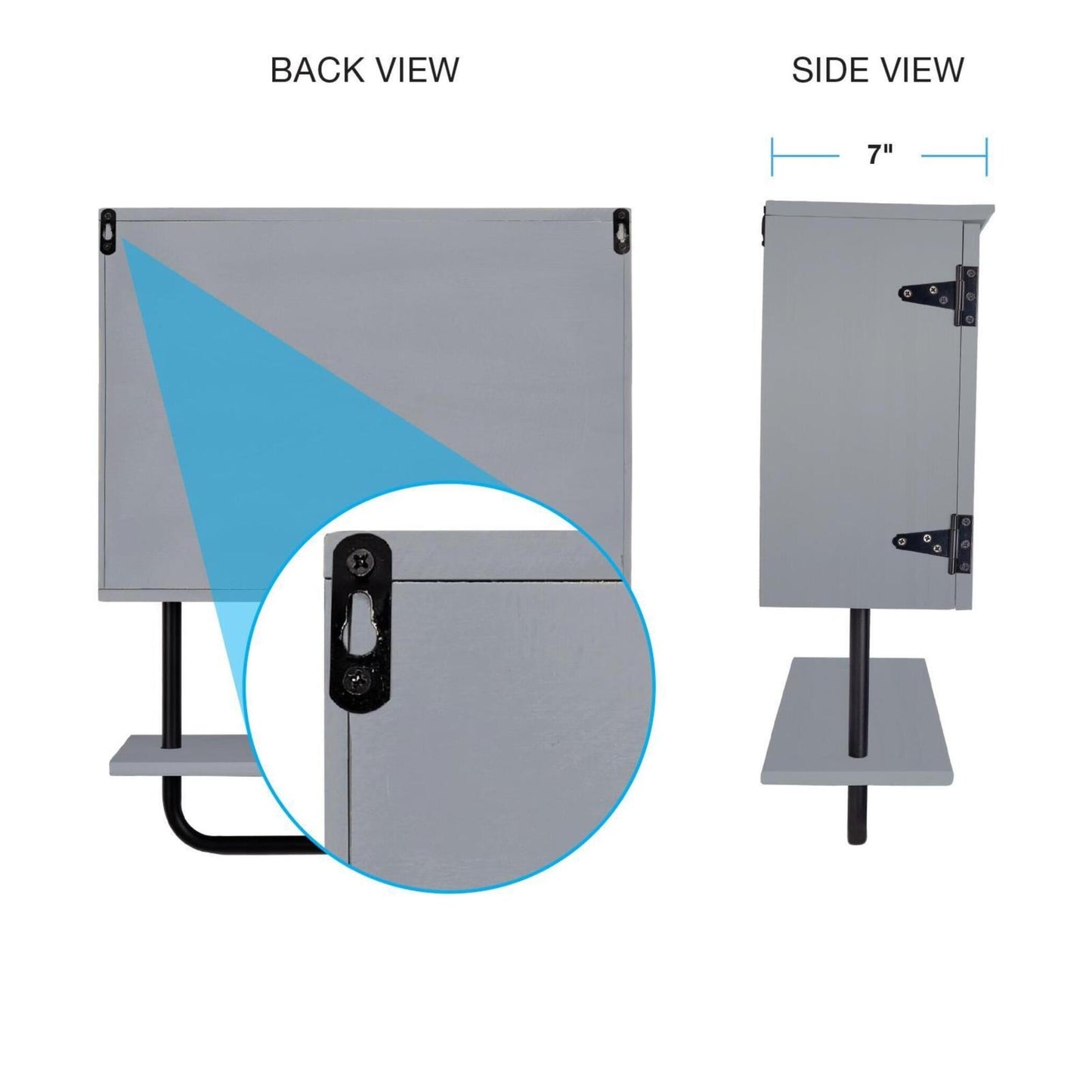 Excello Global Products 17-in x 21-in x 8-in Barndoor Magnetic Bathroom Wall Cabinet