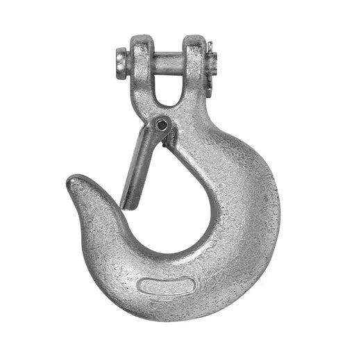Campbell 4.69 in H x 1/2 in Utility Clevis Slip Hook with Latch, 9200 lb Working Load, Zinc Plated Forged Steel