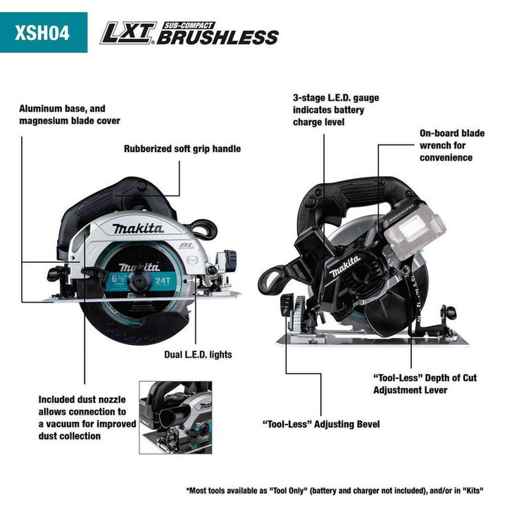 18-Volt 6-1/2 in. LXT Lithium-Ion Sub-Compact Brushless Cordless Circular Saw (Tool Only)
