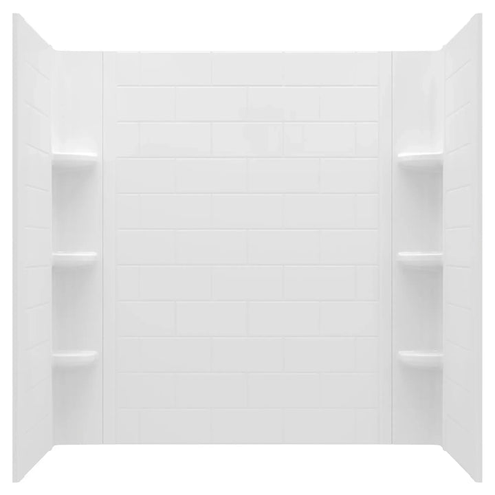 American Standard Ovation Curve 60 in. W x 60 in. H 3-Piece Glue-Up Alcove Tub Surrounds, Arctic White