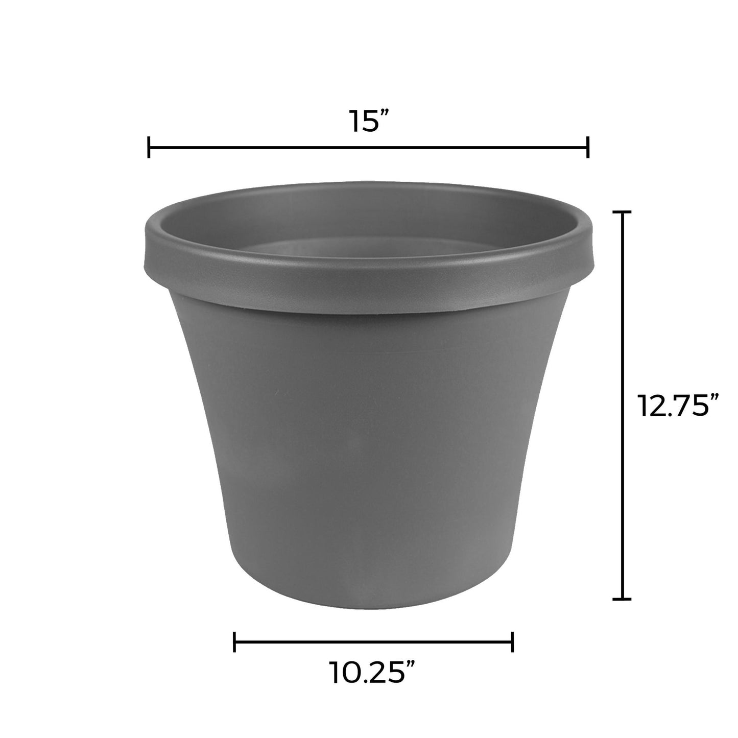 Bloem Terra Pot Planter 14" Charcoal