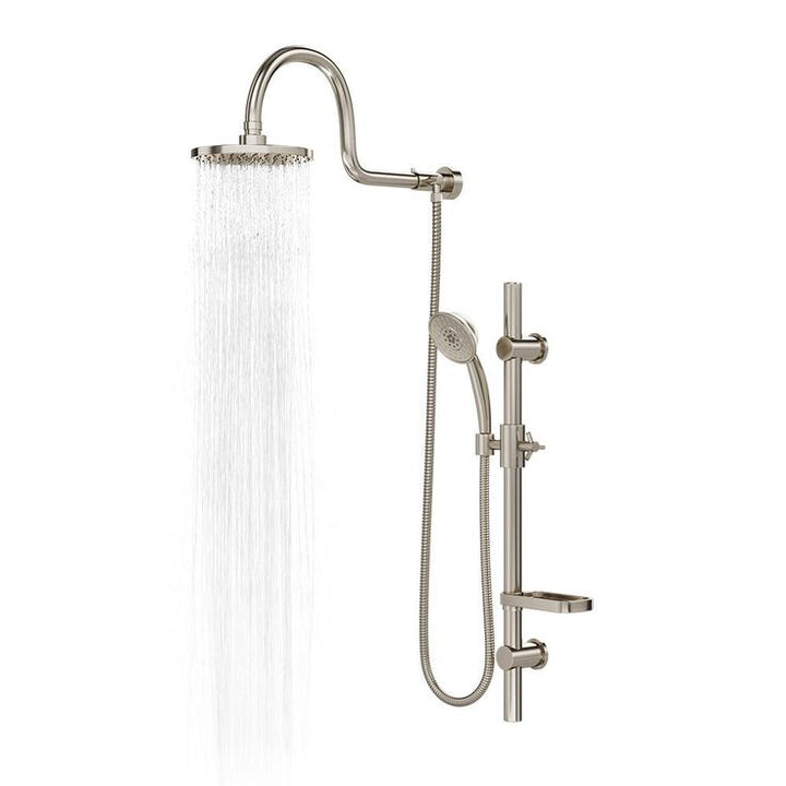 AquaRain 3-Spray Retrofit Shower System with Handshower & Showerhead Combo & Wall Bar Shower Kit in Brushed Nickel